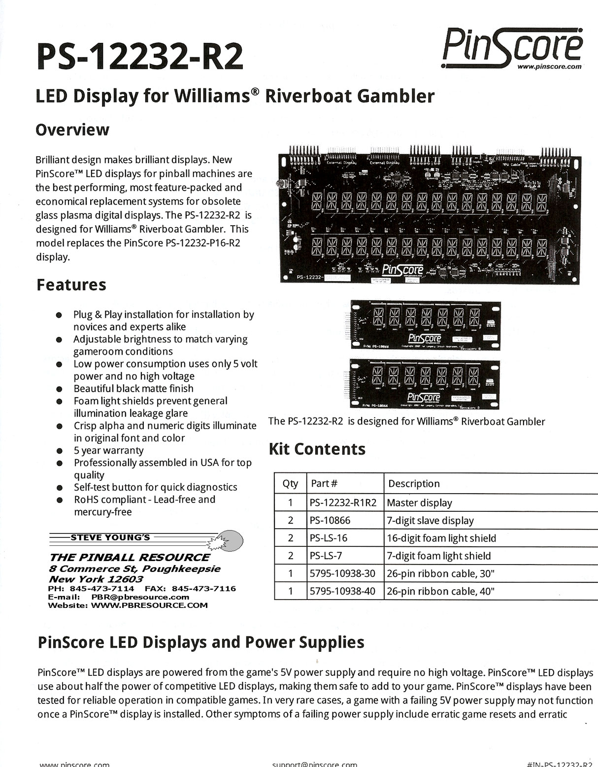 40 Digit LED Display for Gottlieb Pinball Machine System 3  MA1361 Cactus Jack's 